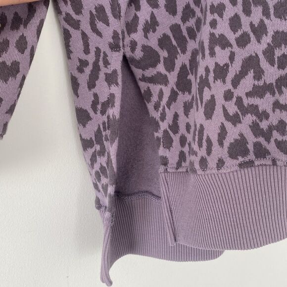 American Eagle Ahh-Mazingly Soft Purple Leopard Print Hoodie Sweater Jegging Fit - Picture 3 of 9